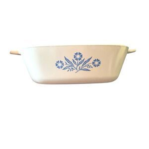 Vintage Corning Ware White and Blue Cornflower Bakeware Dish 1 3/4 cup